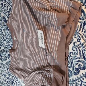 Zyia dist stripe crop sweatshirt